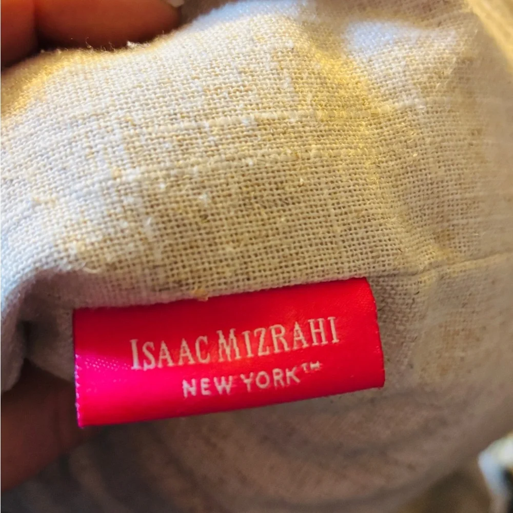 Isaac Mizrahi Beige Fabric with Pink Label